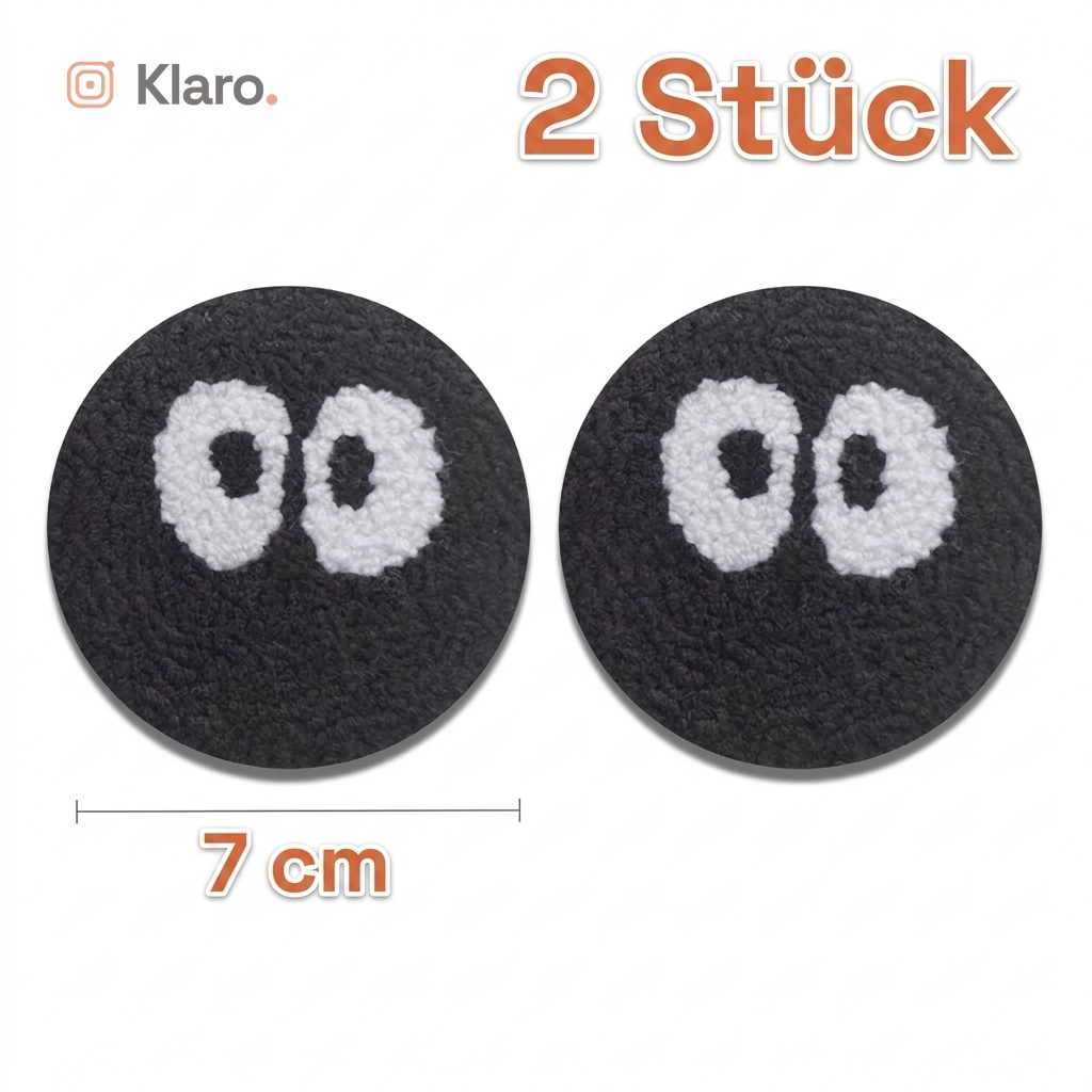 2 Stück Untersetzer mit Augen-Motiv, Durchmesser 7 cm