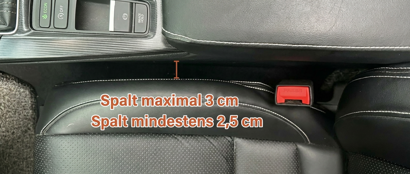 Spalt maximal 3 cm, mindestens 2,5 cm