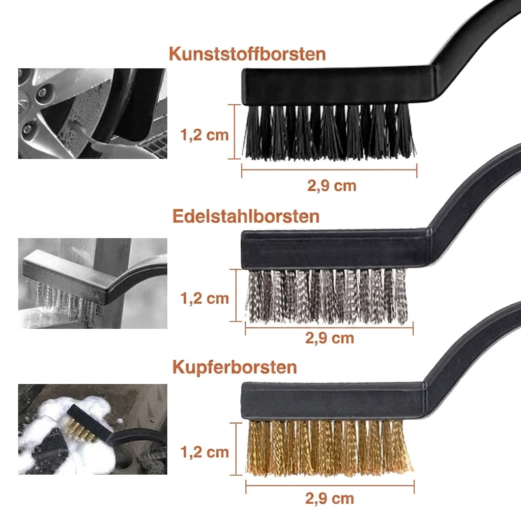 Bürsten: Kunststoff- / Edelstahl- / Kupferborsten